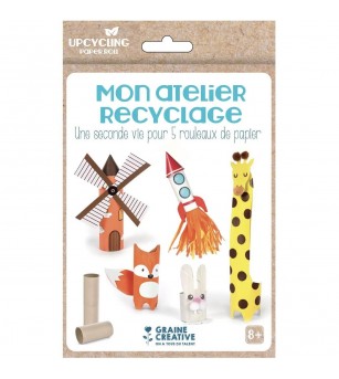 Kit creativ de reciclare, Role de hârtie, Graine Creative - Lucru manual pentru copii