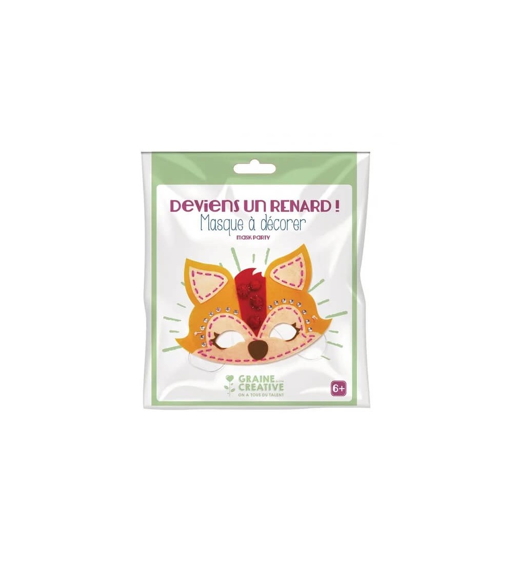 Kit mască din pâslă, Vulpe, Graine Creative - Măști pentru copii Kit mască din pâslă, Vulpe, Graine Creative - Măști pentru copii