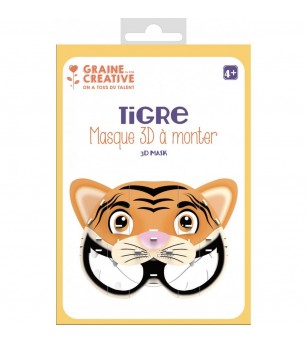 Kit mască 3D, Tigru, Graine Creative - Măști pentru copii