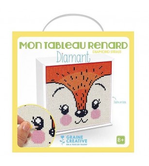 Kit mozaic cu diamante, Vulpe 20 x 20 cm, Graine Creative - Mozaic copii