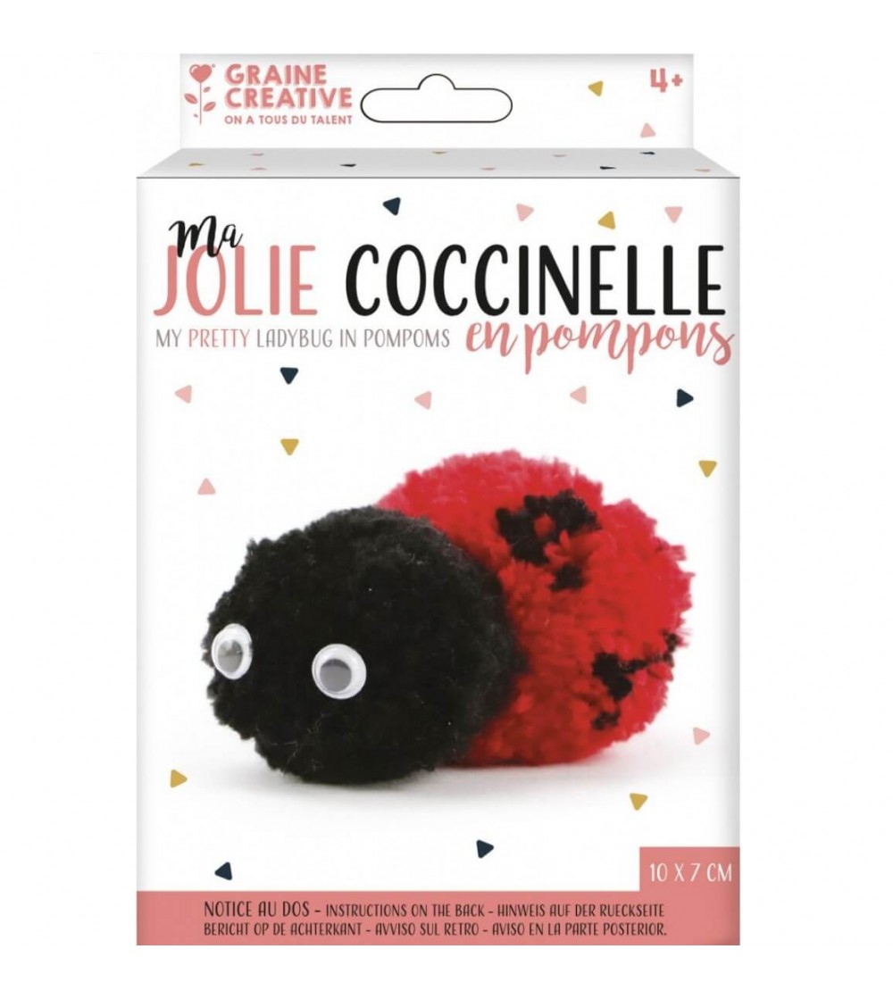 Set de creație pom-pom, Buburuza, Graine Creative - Seturi creative DIY