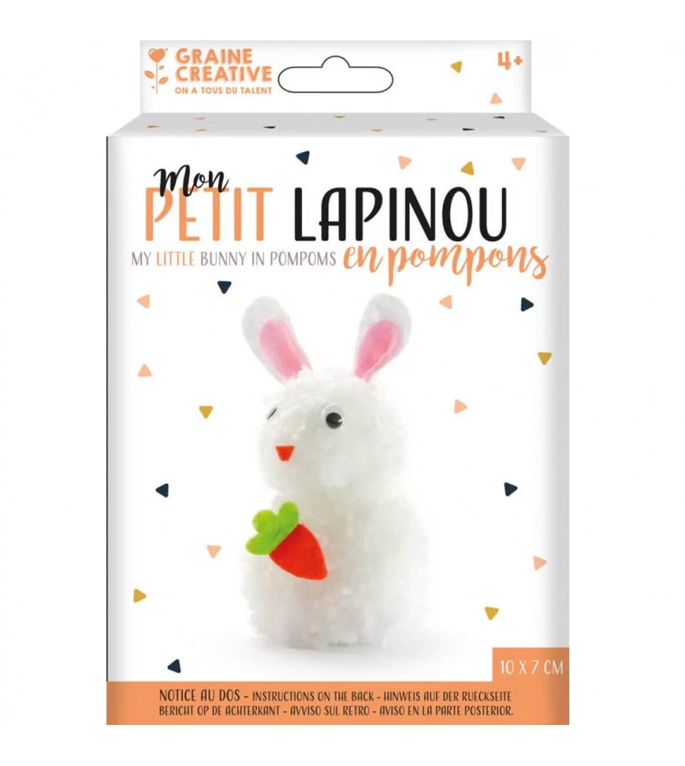 Set de creație pom-pom, Iepuraș, Graine Creative - Seturi creative DIY