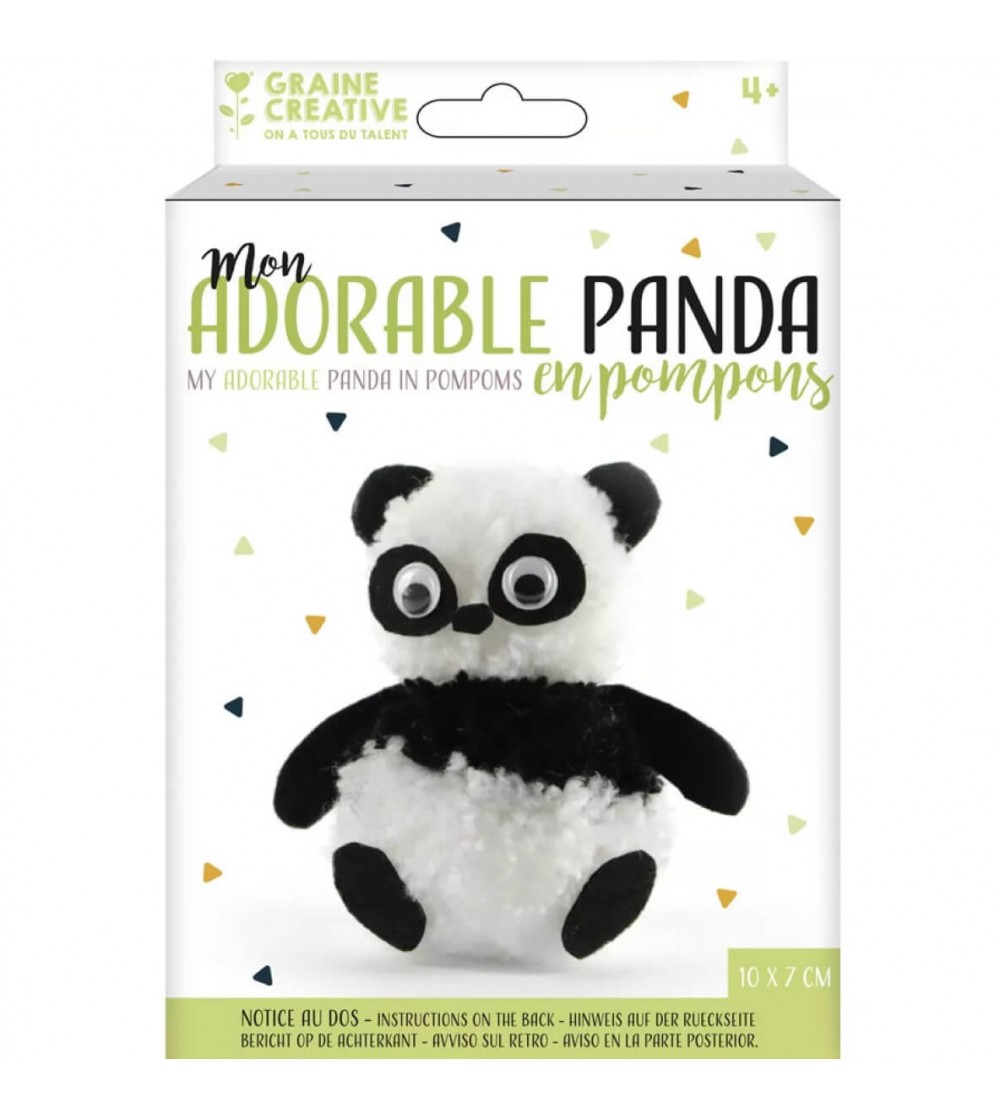 Set de creație pom-pom, Panda, Graine Creative - Seturi creative DIY