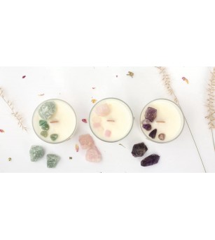 Kit DIY lumânare cu minerale Lithoterapie, Amazonit, Graine Creative - Seturi creative DIY