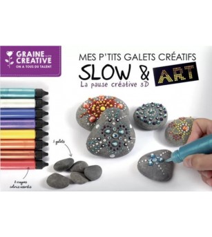 Set creativ pictură cu puncte, Pietre, 8 culori, Graine Creative - Seturi de pictura și desenat