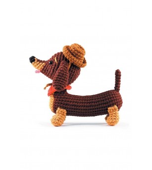 Kit pentru croșetat, Teckel 18 cm, Graine Creative - Seturi de cusut pentru copii