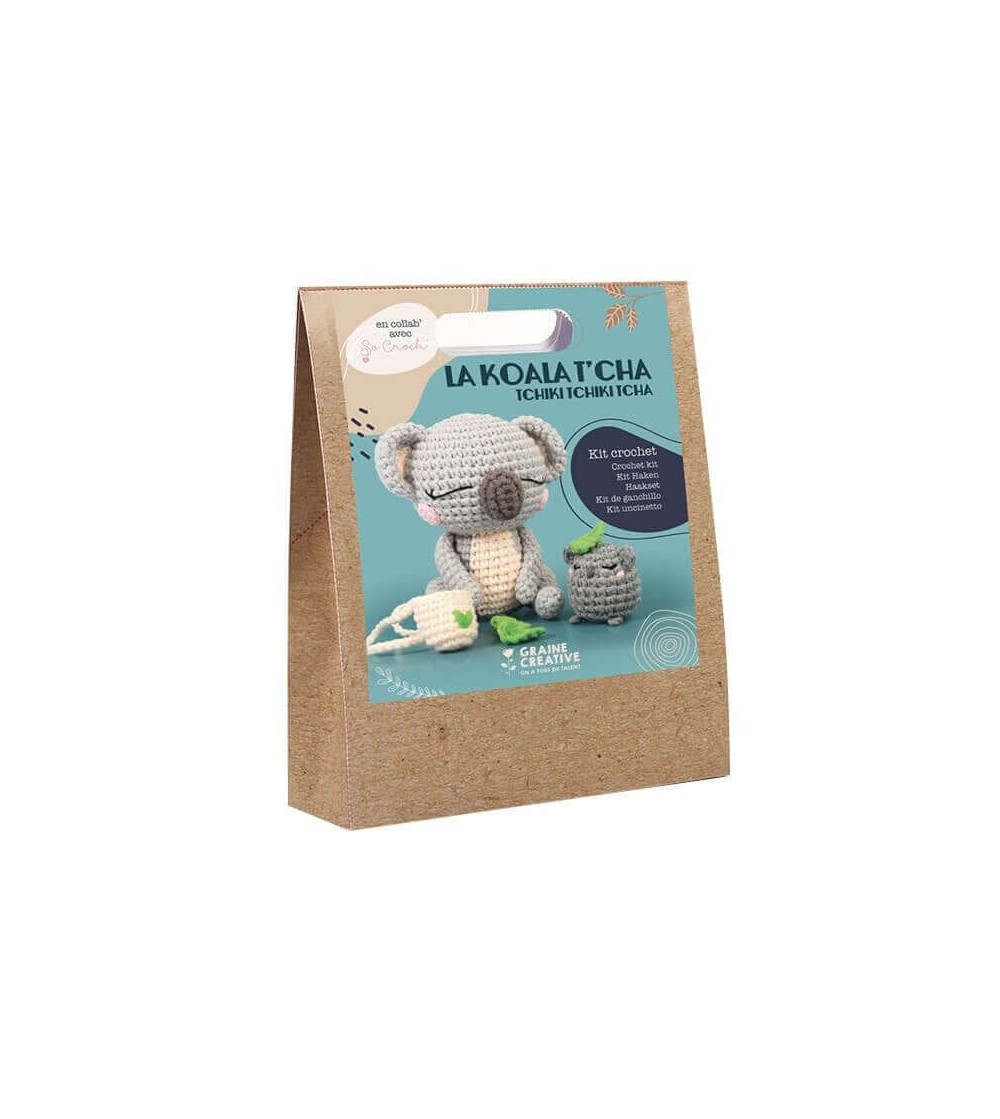 Kit pentru crosetat, Koala 12,5 cm, Graine Creative - Seturi de cusut pentru copii