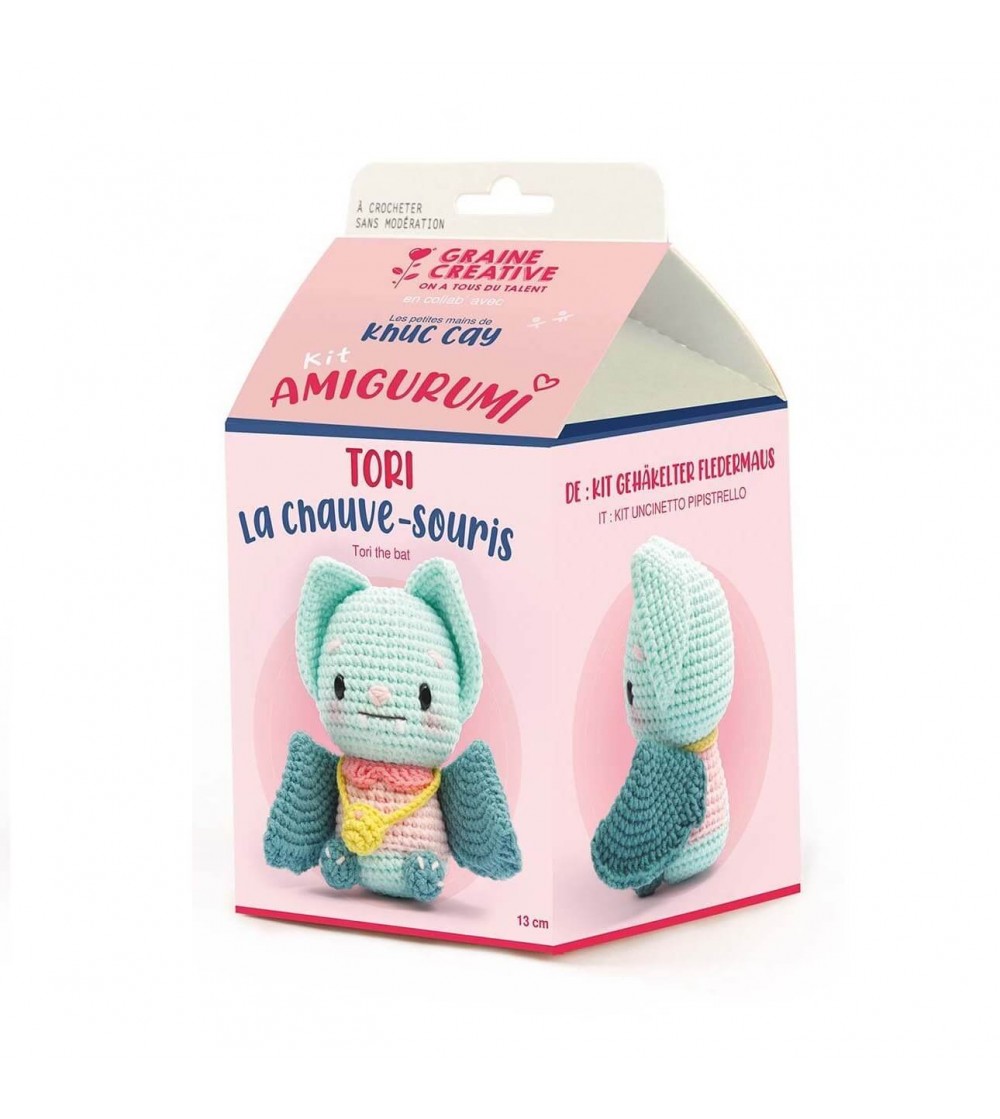 Kit Amigurumi pentru crosetat, Liliac 13 cm, Graine Creative - Seturi de cusut pentru copii Kit Amigurumi pentru crosetat, Liliac 13 cm, Graine Creative - Seturi de cusut pentru copii