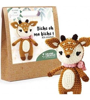 Kit Amigurumi pentru crosetat, Căprioară 17 cm, Graine Creative - Seturi de cusut pentru copii
