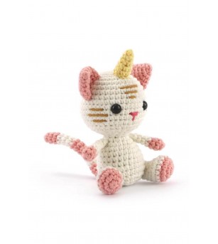 Kit Amigurumi pentru croșetat, Pisică Unicorn, Graine Creative - Seturi de cusut pentru copii Kit Amigurumi pentru croșetat, Pisică Unicorn, Graine Creative - Seturi de cusut pentru copii