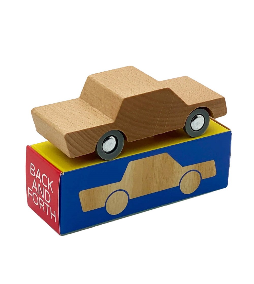 Masinuta handmade din lemn, Waytoplay, natur - Vehicule de jucărie