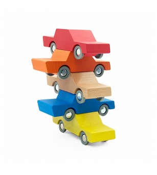 Masinuta handmade din lemn, Waytoplay, natur - Vehicule de jucărie