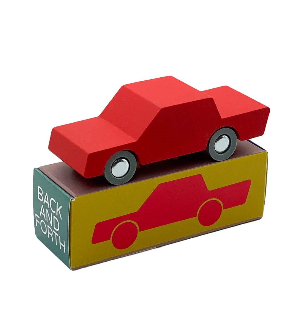 Masinuta handmade din lemn, Waytoplay, rosu - Vehicule de jucărie