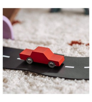 Masinuta handmade din lemn, Waytoplay, rosu - Vehicule de jucărie