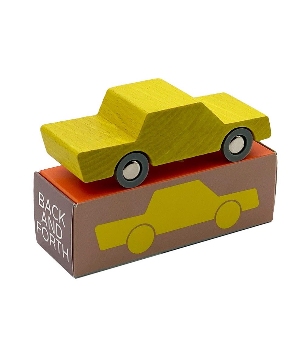 Masinuta handmade din lemn, Waytoplay, galbena - Vehicule de jucărie