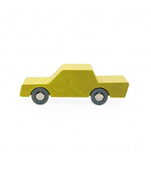 Masinuta handmade din lemn, Waytoplay, galbena - Vehicule de jucărie