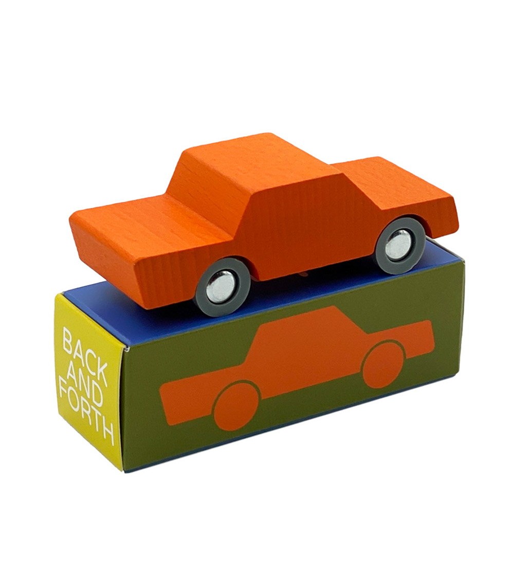 Masinuta handmade din lemn, Waytoplay, portocaliu - Vehicule de jucărie