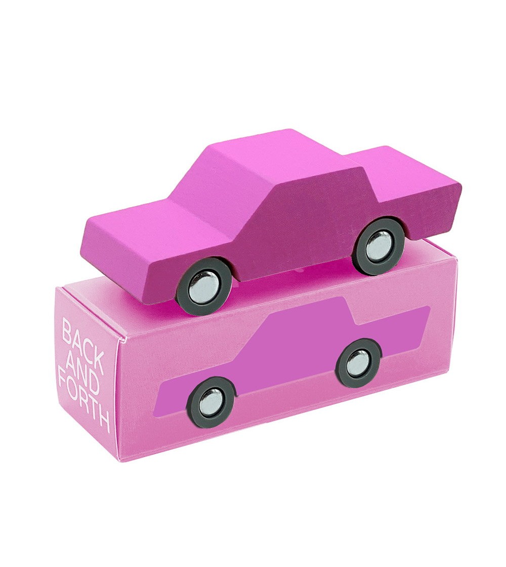 Masinuta handmade din lemn, Waytoplay, roz - Vehicule de jucărie
