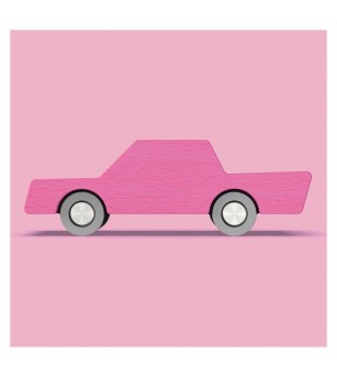 Masinuta handmade din lemn, Waytoplay, roz - Vehicule de jucărie