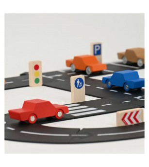 Semne de circulatie din lemn, 8 piese, Waytoplay - Vehicule de jucărie