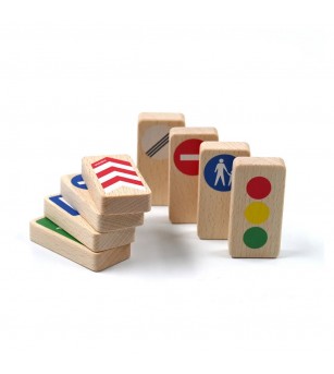 Semne de circulatie din lemn, 8 piese, Waytoplay - Vehicule de jucărie
