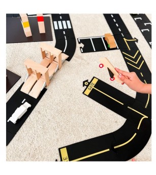 Runway, pista aeroport Waytoplay cu avion din lemn - Vehicule de jucărie