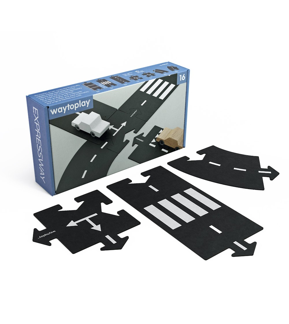 Traseu auto Waytoplay, Expressway, 16 piese - Vehicule de jucărie
