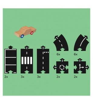 Traseu auto Waytoplay, Highway Car Edition, 25 piese - Vehicule de jucărie