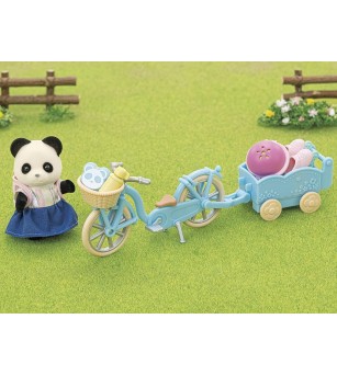 Set Sylvanian Families 5652 - figurină Panda cu bicicletă și patine - Figurine