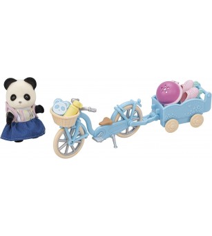Set Sylvanian Families 5652 - figurină Panda cu bicicletă și patine - Figurine
