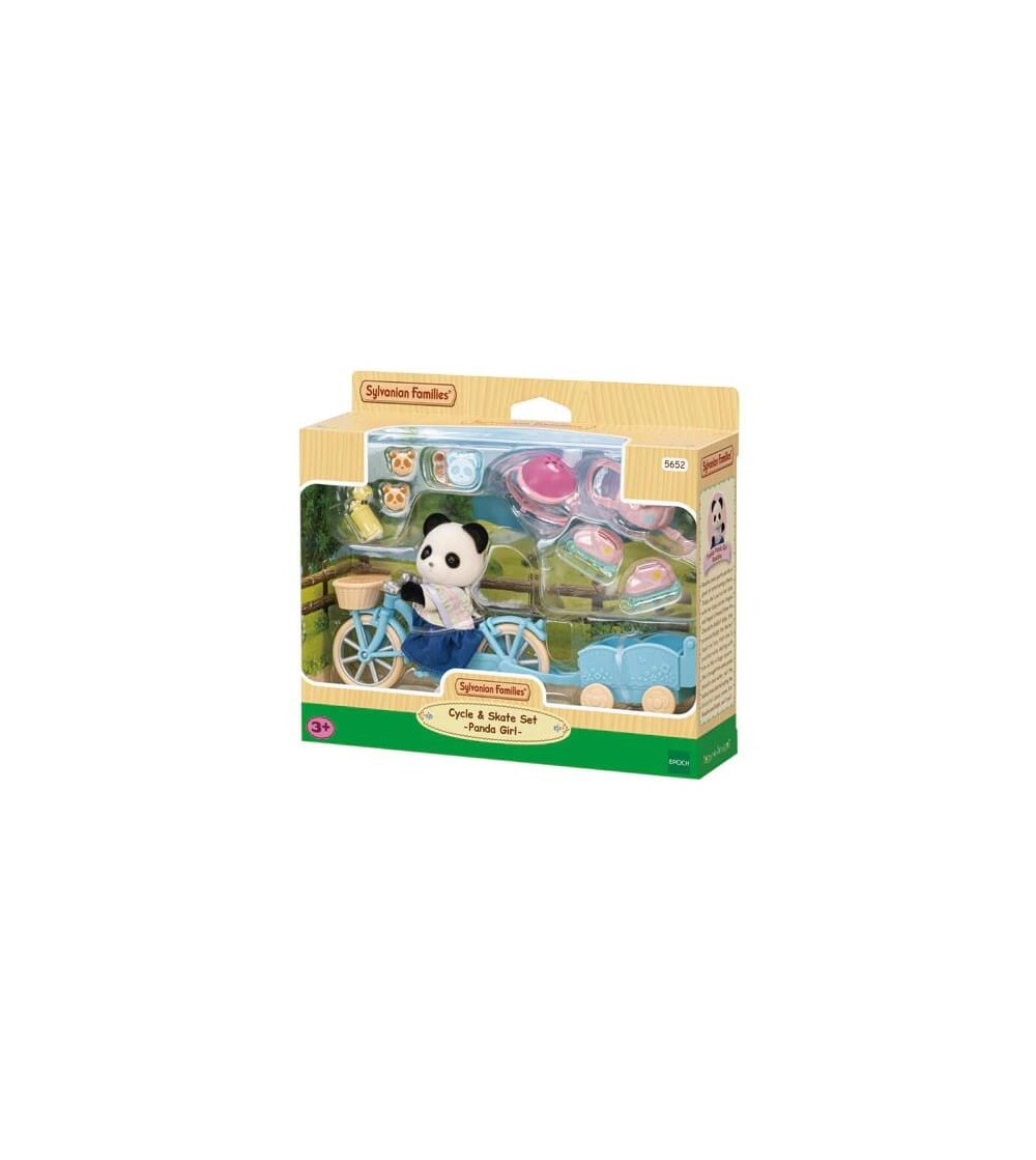 Set Sylvanian Families 5652 - figurină Panda cu bicicletă și patine - Figurine