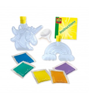 Set creativ copii - Sticle de arta cu nisip Galaxy unicorn si curcubeu - Seturi cu nisip colorat și sclipici