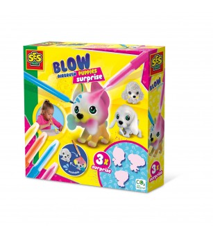 Set creativ copii - Desenez cu aerograf 3 catei surpriza - Figurine de pictat