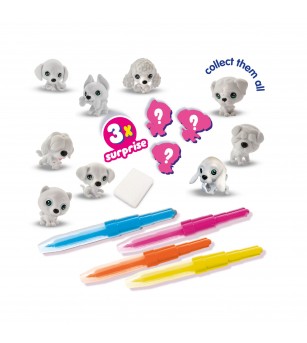 Set creativ copii - Desenez cu aerograf 3 catei surpriza - Figurine de pictat
