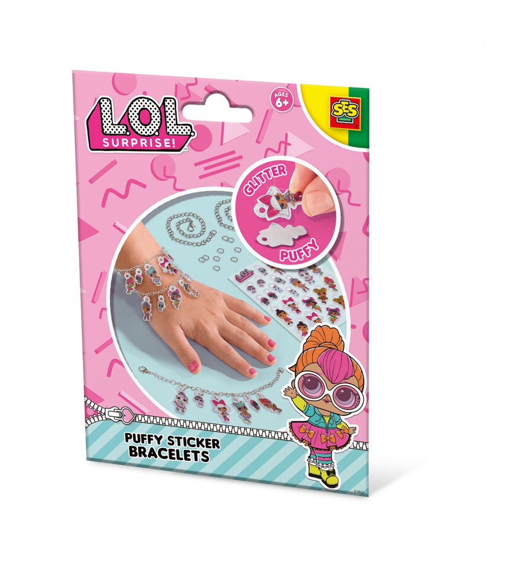 L.O.L. - Bratari pentru copii Puffysticker - Seturi cu mărgele și brățări