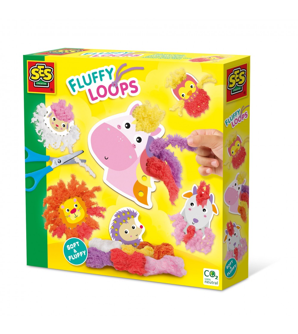 Set creativ de jucarie - Bucle pufoase - Animale din fire moi - Seturi creative DIY Set creativ de jucarie - Bucle pufoase - Animale din fire moi - Seturi creative DIY
