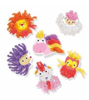 Set creativ de jucarie - Bucle pufoase - Animale din fire moi - Seturi creative DIY Set creativ de jucarie - Bucle pufoase - Animale din fire moi - Seturi creative DIY