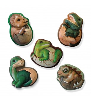 Set creativ pentru copii cu mulaj si pictura - Dinozauri 2 in 1, razuire - Figurine de pictat
