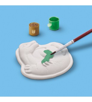 Set creativ pentru copii cu mulaj si pictura - Dinozauri 2 in 1, razuire - Figurine de pictat