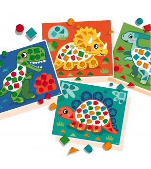 Set creativ - Invat sa creez tablouri cu mozaic, dinozauri - Mozaic copii Set creativ - Invat sa creez tablouri cu mozaic, dinozauri - Mozaic copii