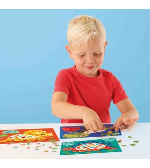 Set creativ - Invat sa creez tablouri cu mozaic, dinozauri - Mozaic copii Set creativ - Invat sa creez tablouri cu mozaic, dinozauri - Mozaic copii