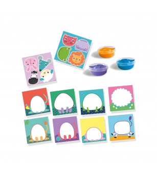 My first - Set acuarele pentru degete si tablouri cu animale - Acuarele, pensule, blocuri de desen