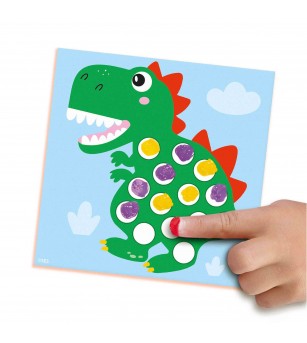 My first - Set acuarele pentru degete si tablouri cu dinozauri - Acuarele, pensule, blocuri de desen