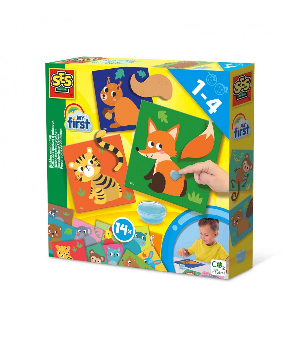 My first - Set creativ de lipit cozi la animale - Jucării creativ-educative