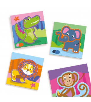 Set creativ - Invat sa decupez si sa lipesc, animale - Seturi cu hârtie și quilling