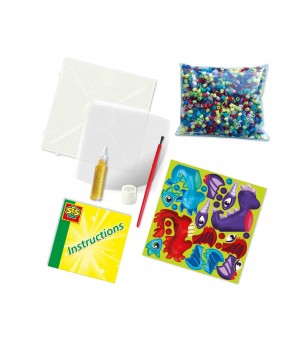 Set creativ Beedz - Margele de calcat Dragoni 3D Glow in the Dark - Mărgele de călcat