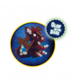 Set creativ Beedz - Margele de calcat Dragoni 3D Glow in the Dark - Mărgele de călcat