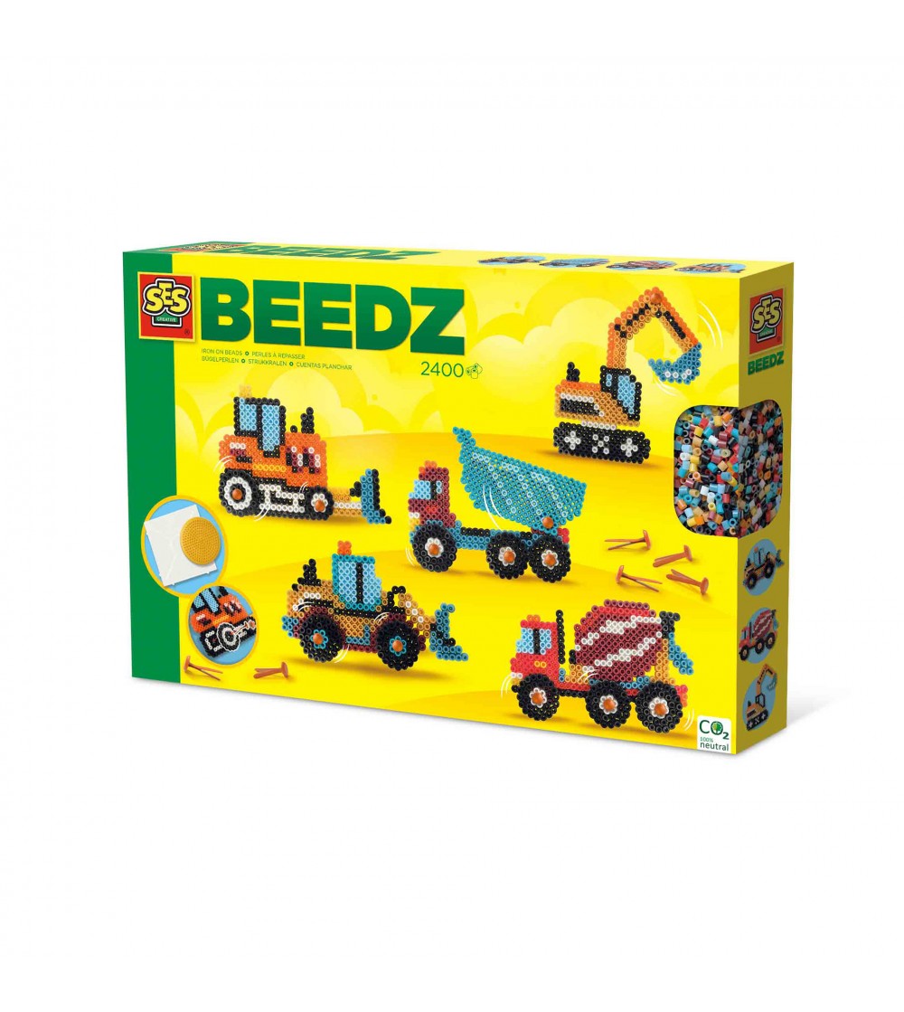 Set creativ Beedz - Margele de calcat Autovehicule de constructie - Mărgele de călcat Set creativ Beedz - Margele de calcat Autovehicule de constructie - Mărgele de călcat