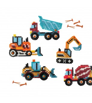 Set creativ Beedz - Margele de calcat Autovehicule de constructie - Mărgele de călcat Set creativ Beedz - Margele de calcat Autovehicule de constructie - Mărgele de călcat