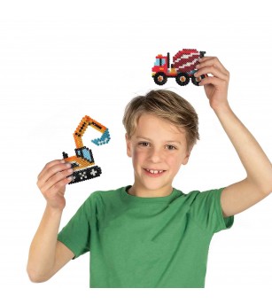 Set creativ Beedz - Margele de calcat Autovehicule de constructie - Mărgele de călcat Set creativ Beedz - Margele de calcat Autovehicule de constructie - Mărgele de călcat